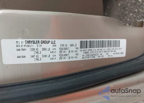 2014 Chrysler Town & Country Limited z USA, uszkodzony, nr VIN 2C4RC1GGXER425701